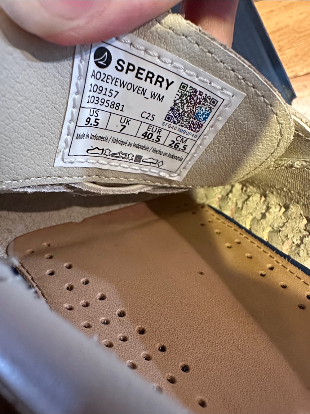 Women’s Woven Leather Sperry Boat Shoes - Ivory - Picture 3 of 3